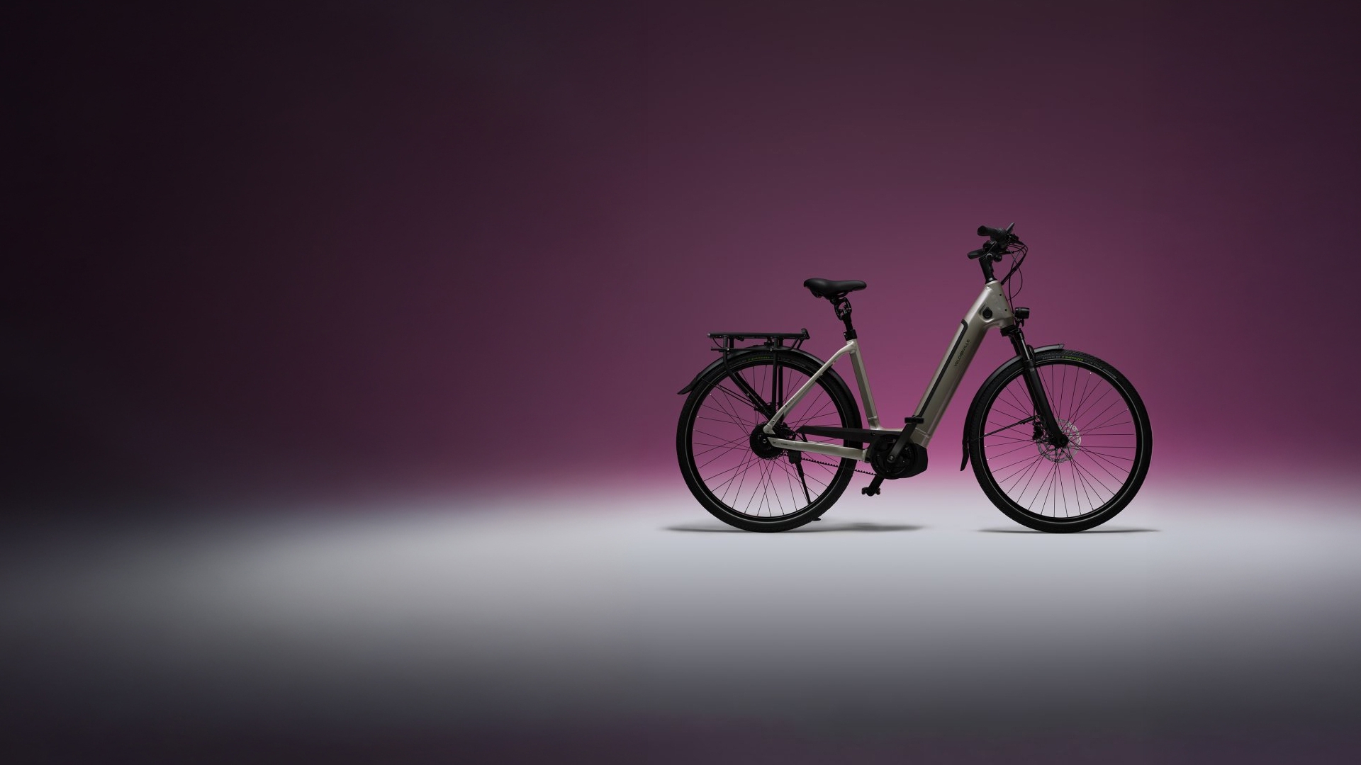 Allround E-Bike vor pinkem Hintergrund