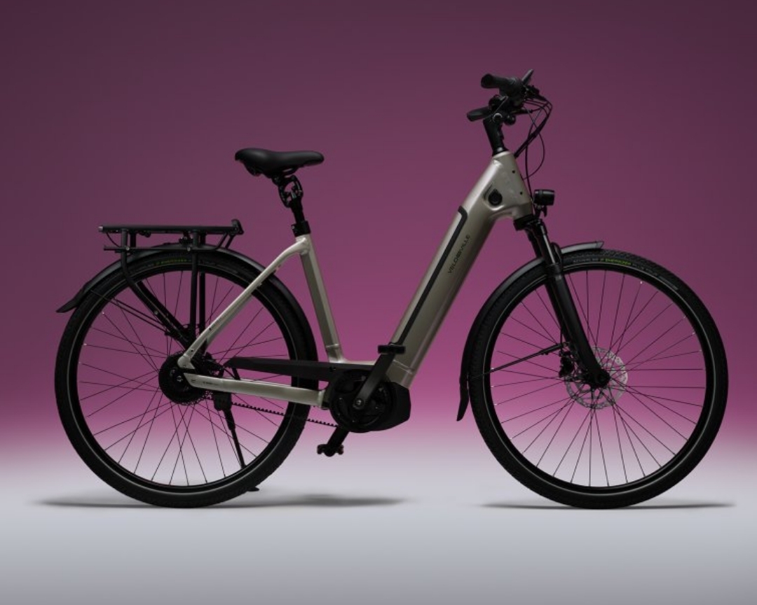 Allround E-Bike vor pinkem Hintergrund